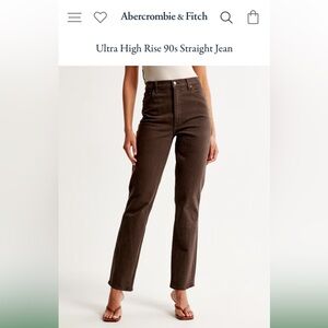 Abercrombie & Fitch The 90s Straight Ultra High Rise Size 34 Long Curve Love
